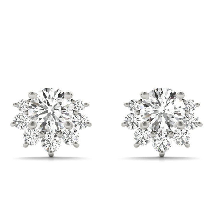 Floral Shape Cluster Earrings