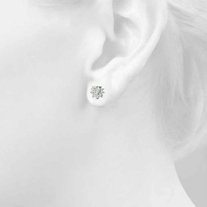 Floral Shape Cluster Earrings