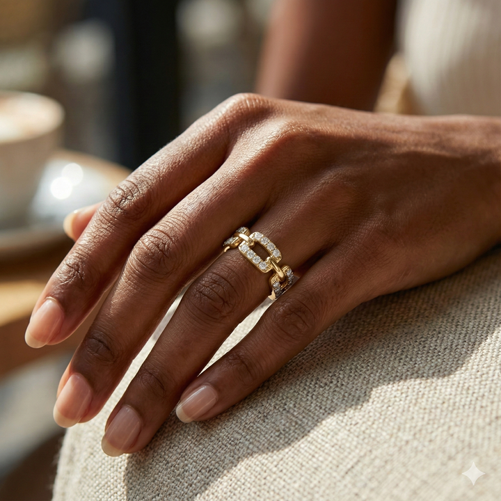 Lab-Grown Diamond Chain Fashion Ring