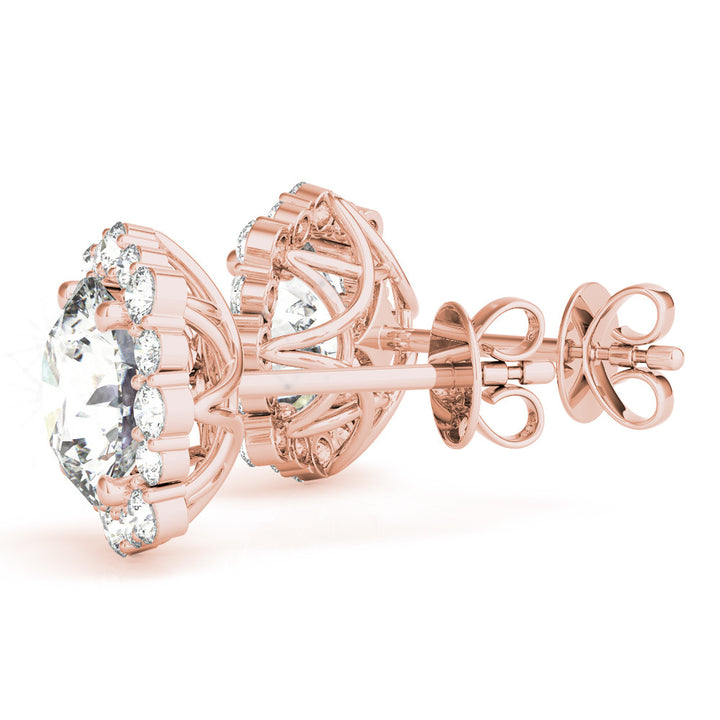 Round Diamond stud with halo