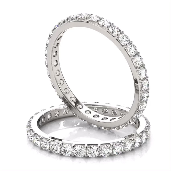 French Pave eternity diamond wedding band