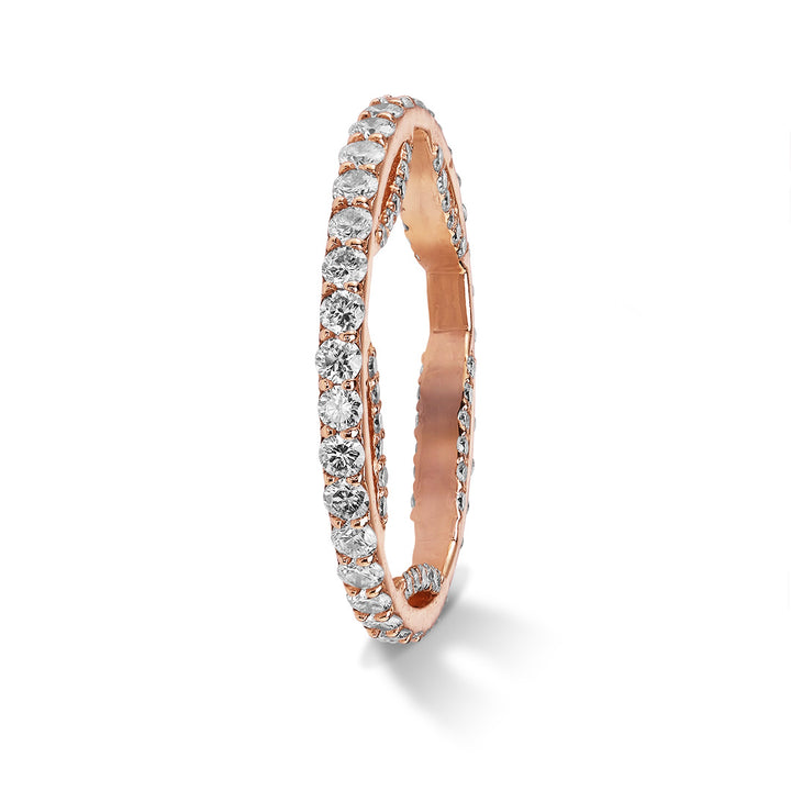 14k Rose Gold Eternity Diamond Wedding Band
