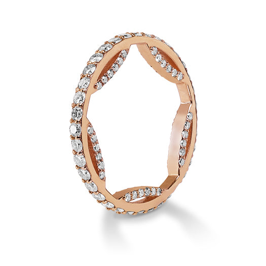 14k Rose Gold Eternity Diamond Wedding Band